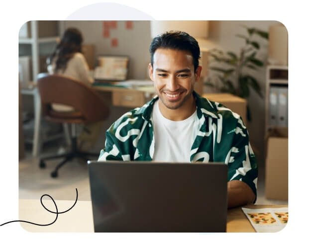 A man working on a laptop